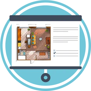 Modern Apartment Floor Plan Design PNG image