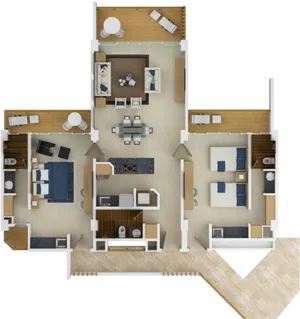 Modern Apartment Floor Plan Design PNG image