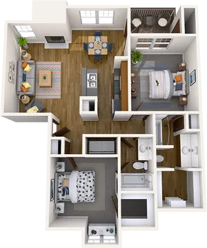 Modern Apartment3 D Floor Plan PNG image