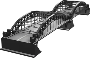 Modern Arch Steel Bridge3 D Model PNG image
