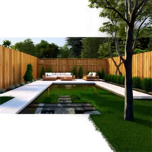Modern Backyard Design PNG 34