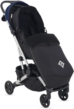 Modern Black Baby Stroller PNG image