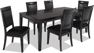 Modern Black Dining Set.png PNG