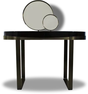 Modern Black Dressing Tablewith Mirror PNG image