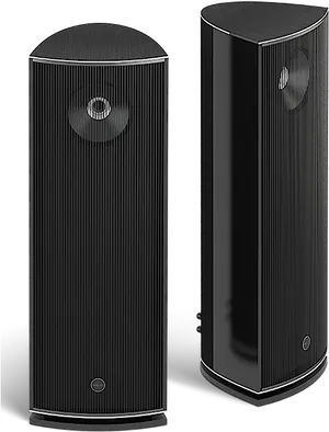 Modern Black Floorstanding Speakers PNG image