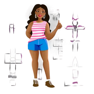 Modern Black Girl Cartoon Png Eiy78 PNG image