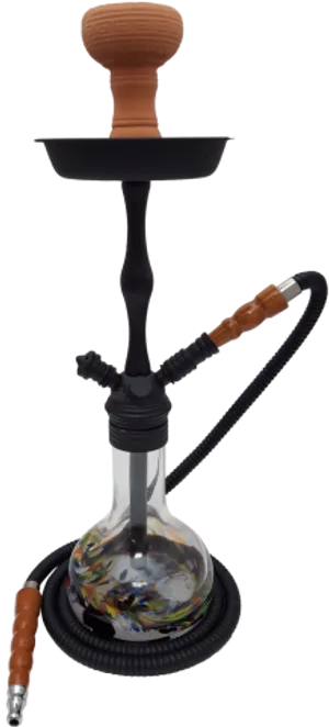Modern Black Hookahwith Clay Bowl PNG image
