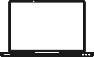 Modern Black Laptop Blank Screen PNG image