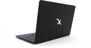 Modern Black Laptop Blue Accent