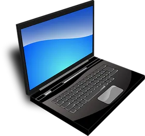 Modern Black Laptop Illustration PNG image