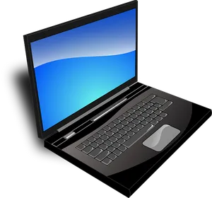 Modern Black Laptop Illustration PNG