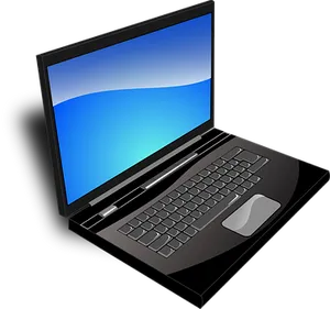 Modern Black Laptop Illustration