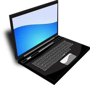 Modern Black Laptop Illustration PNG image