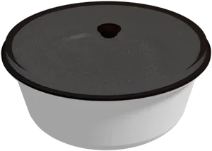 Modern Black Lid Tiffin Container PNG image