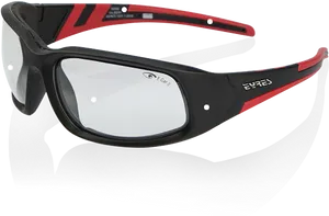 Modern Black Red Safety Goggles PNG