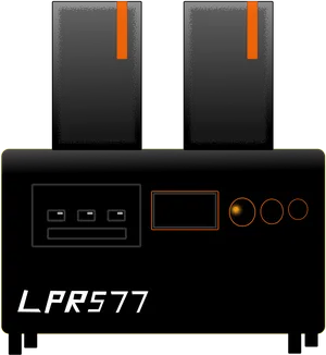 Modern Black Stereo System L P R S77 PNG image