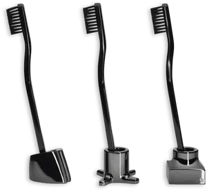Modern Black Toothbrushes Set PNG