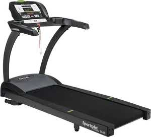 Modern Black Treadmill Sports Art T645 PNG
