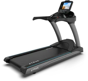 Modern Black Treadmillwith Touchscreen PNG image