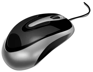 Modern Black Wireless Mouse PNG image