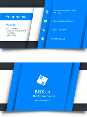 Modern Blue Business Card Design PNG image