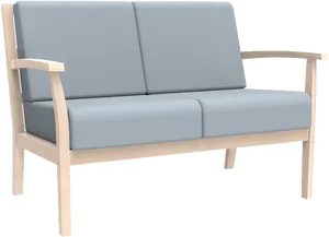 Modern Blue Couch Design PNG image