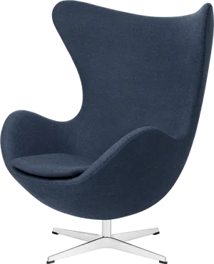 Modern Blue Egg Chair Design PNG image