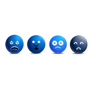 Modern Blue Emojis PNG Collection 60