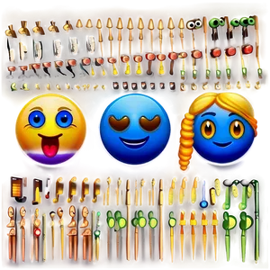 Modern Blue Emojis PNG Collection Swg12