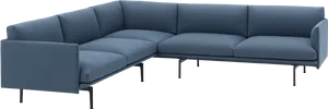 Modern Blue Sectional Sofa PNG image