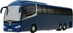 Modern Blue Tour Bus PNG image