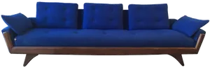 Modern Blue Velvet Sofa PNG image