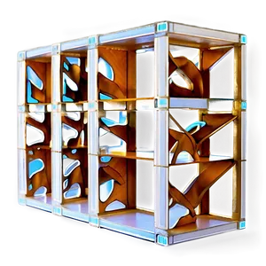 Modern Bookshelf Design PNG Kbi27