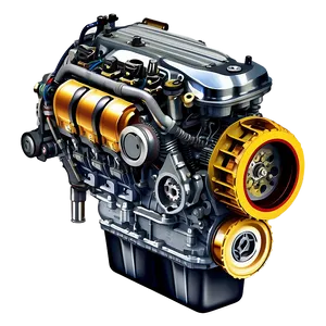 Modern Car Engine Cutaway Png 06132024 PNG image