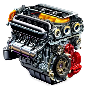 Modern Car Engine Cutaway Png Iko53 PNG image