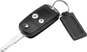 Modern Car Key Fobwith Leather Tag PNG image