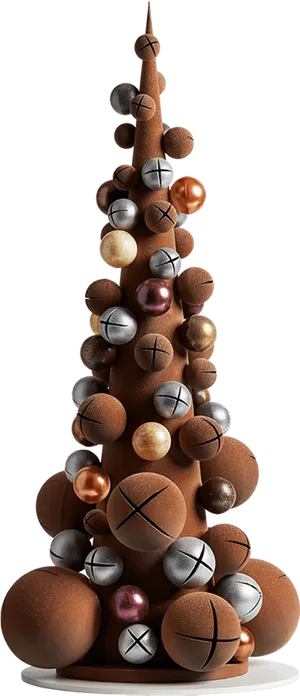 Modern Chocolate Christmas Tree PNG