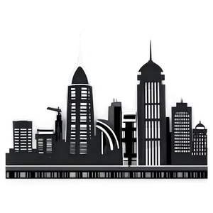 Modern City Landscape Silhouette PNG Khp