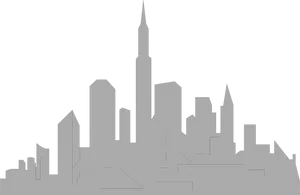 Modern City Silhouette Graphic PNG image