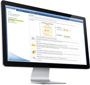 Modern Computer Monitor Displaying Software Interface PNG image