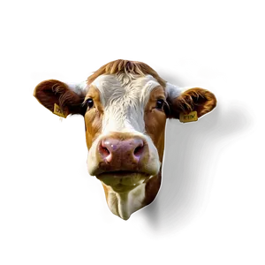 Modern Cow Head PNG Pfg
