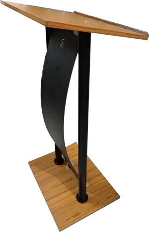 Modern Design Wooden Tablewith Metal Legs PNG