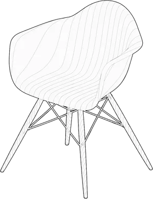 Modern Designer Chair Outline PNG image