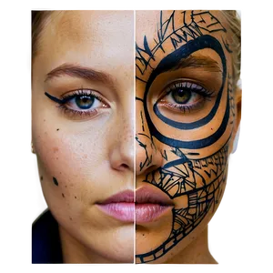 Modern Face Tattoo Ideas Png 06122024 PNG image