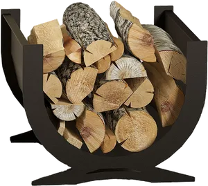 Modern Firewood Storage Design PNG image