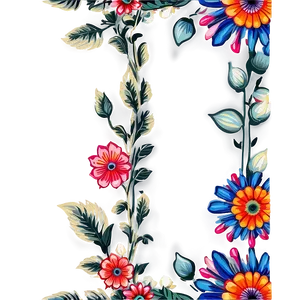 Modern Flower Border PNG Drr