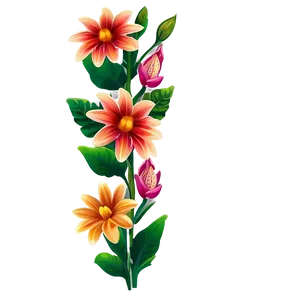 Modern Flower Border PNG Qpj80