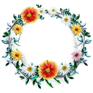 Modern Flower Frame PNG 05252024