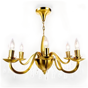 Modern Gold Chandelier PNG Rvc