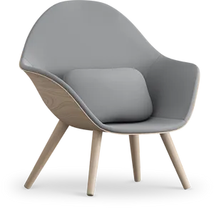 Modern Gray Accent Chair PNG image